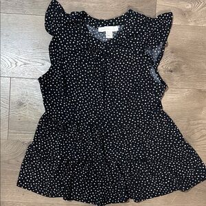 Black and White Peplum Top